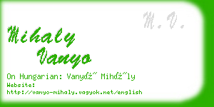 mihaly vanyo business card